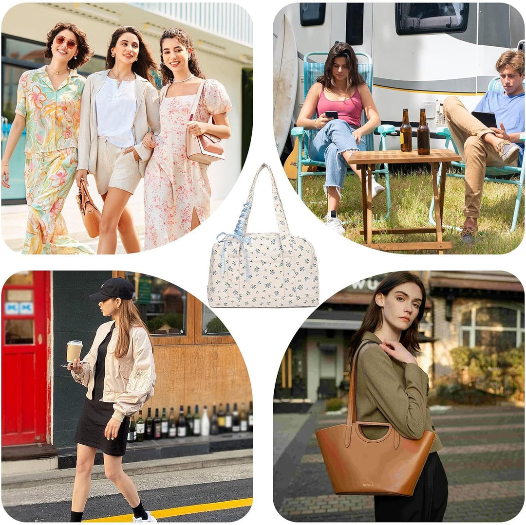 Torba Duffle – Duża torba weekendowa z płótna z akcentami w postaci wstążki – Floria