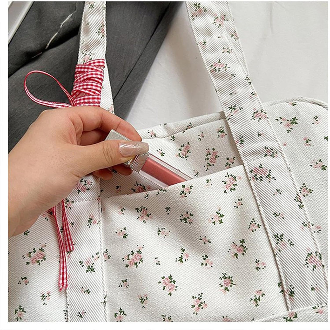 Torba Duffle – Duża torba weekendowa z płótna z akcentami w postaci wstążki – Floria