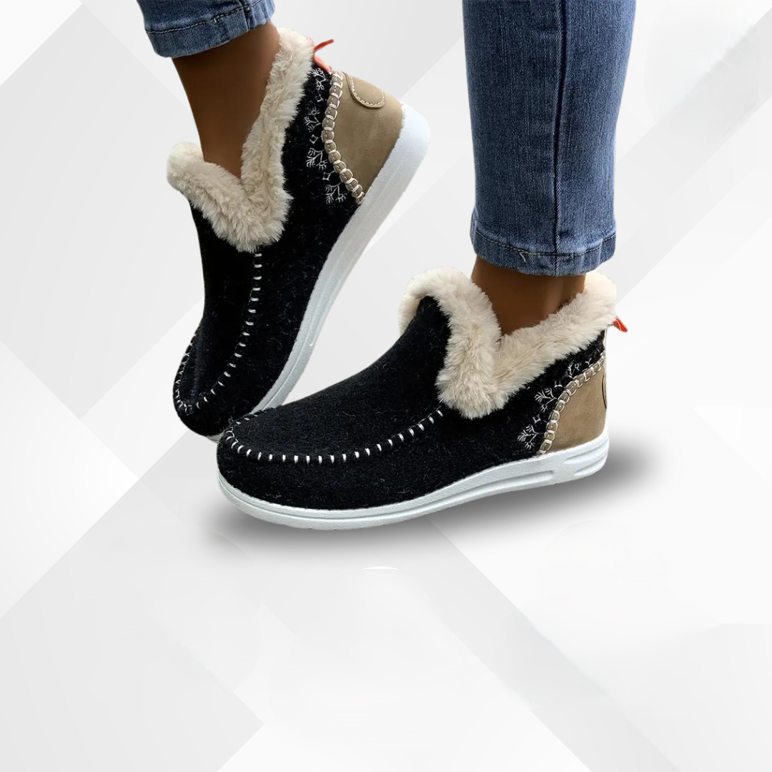 Kobieta komfortowe buty z futrem - Valeria