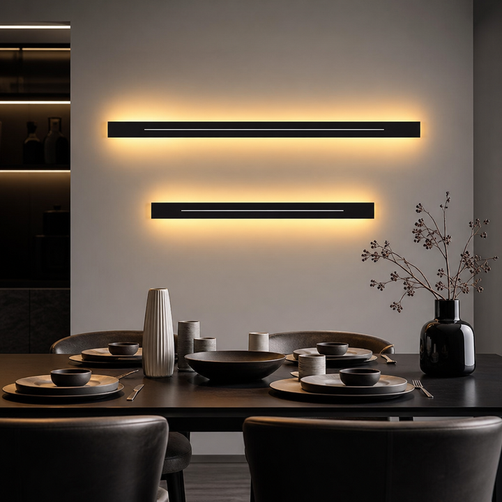 Designerska Lampa Ścienna LED – Linia Złota – Goldline