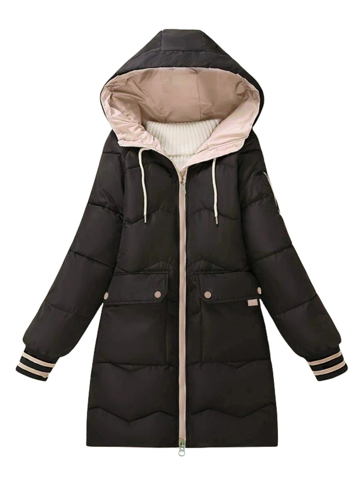 Ciepła pikowana hoodie z zamkiem - Valencia