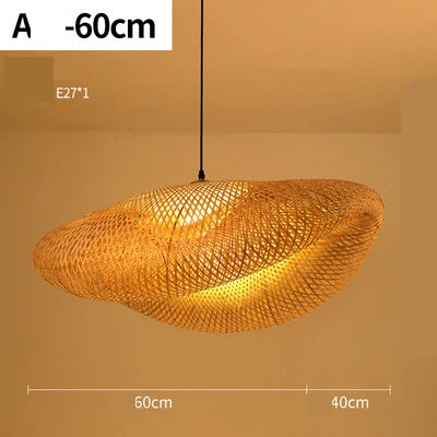 Ręcznie robiona lampa wisząca z rattanem - RayaLicht