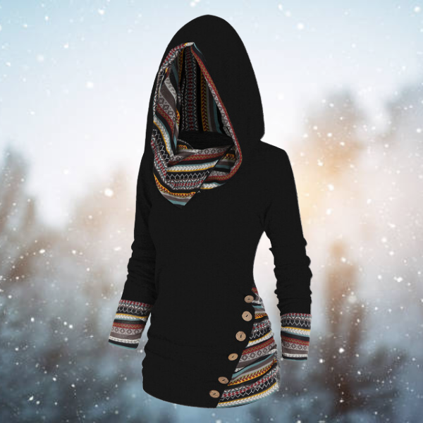 Hoodie z motywem geometrycznym – Naïma-Czarny-S-Trend Polska