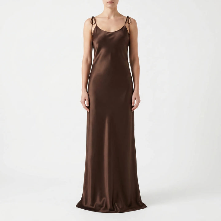 Backless Floor-Length Slip Dress -  Opal