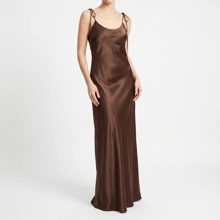 Backless Floor-Length Slip Dress -  Opal