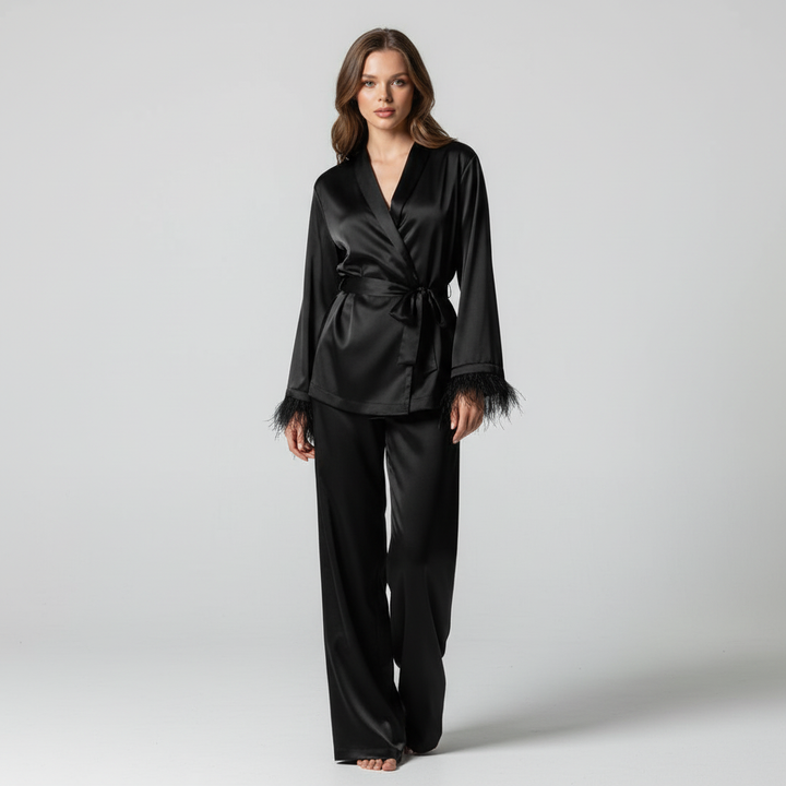 Bequemer Satin-Anzug - Claudia