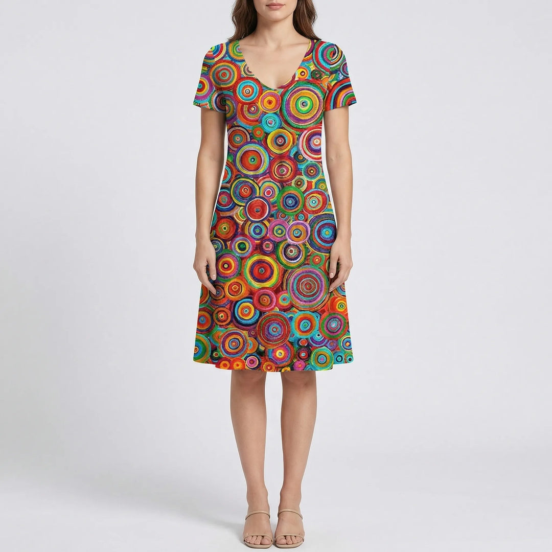 Bold Swirl Print Midi Dress - Tabitha