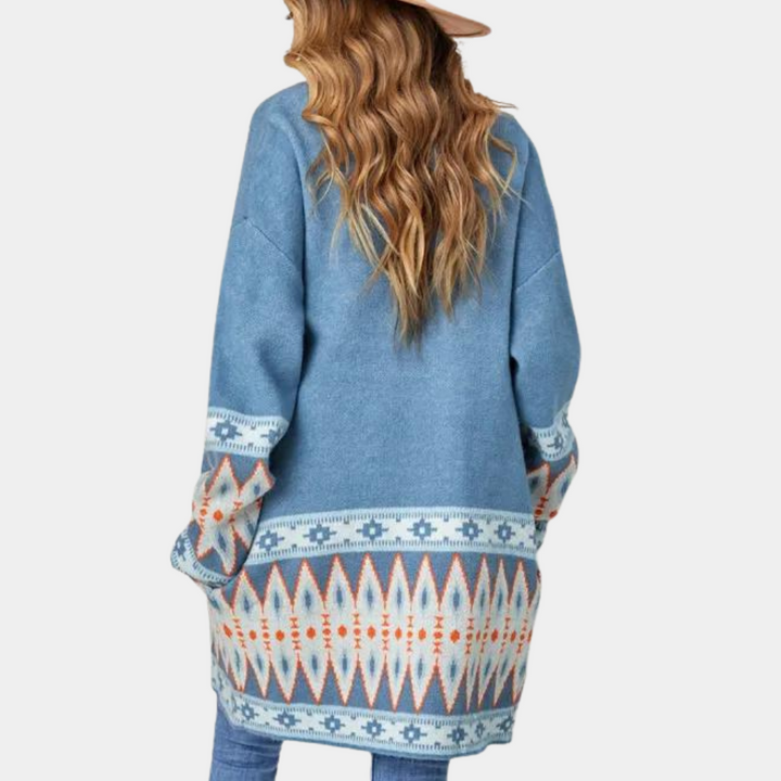 Damski sweter boho z miękkiego materiału – Selina