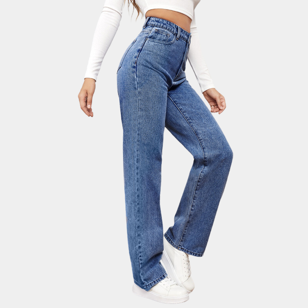 High Waist Baggy Damskie Jeansy – Elara