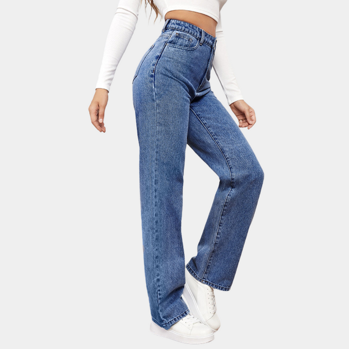 High Waist Baggy Damskie Jeansy – Elara