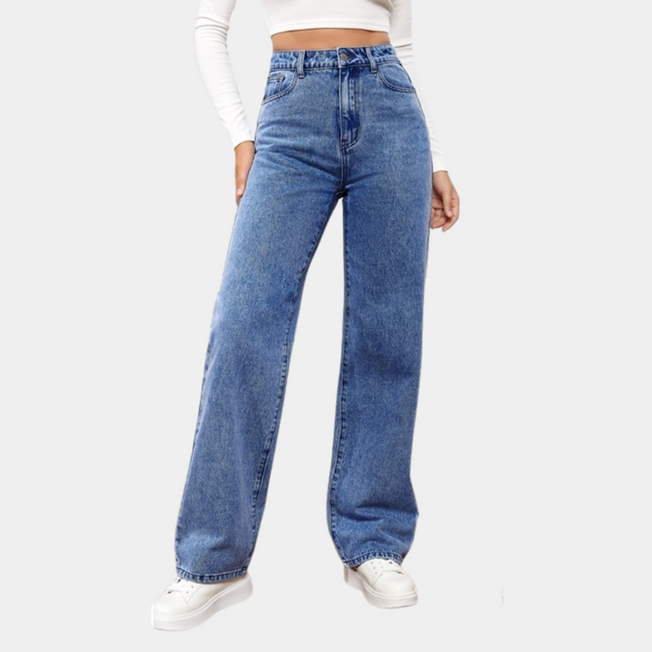 High Waist Baggy Damskie Jeansy – Elara