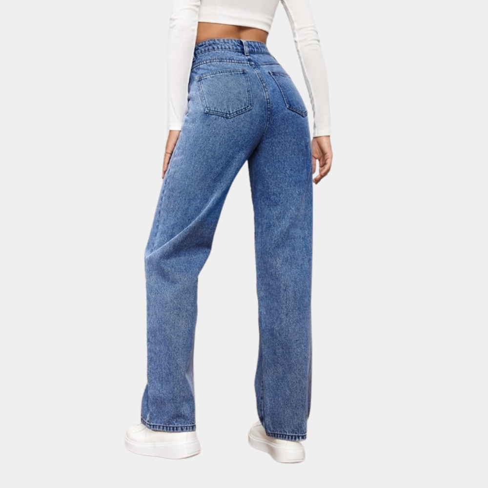 High Waist Baggy Damskie Jeansy – Elara