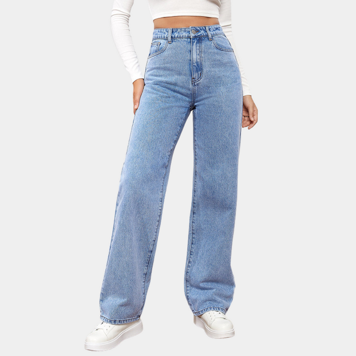 High Waist Baggy Damskie Jeansy – Elara