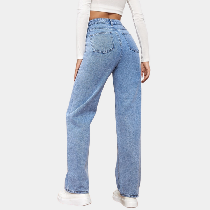High Waist Baggy Damskie Jeansy – Elara
