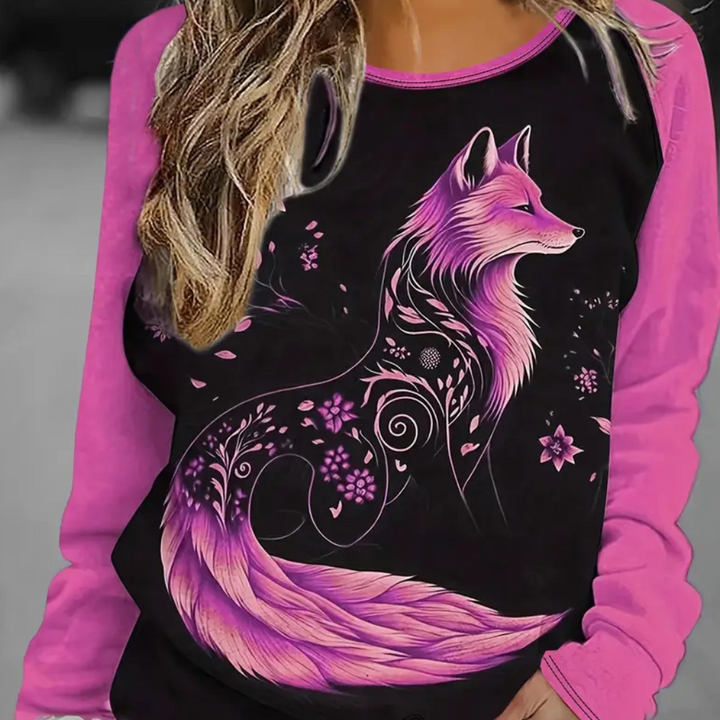 Damski sweatshirt z nadrukiem lisa – Nora