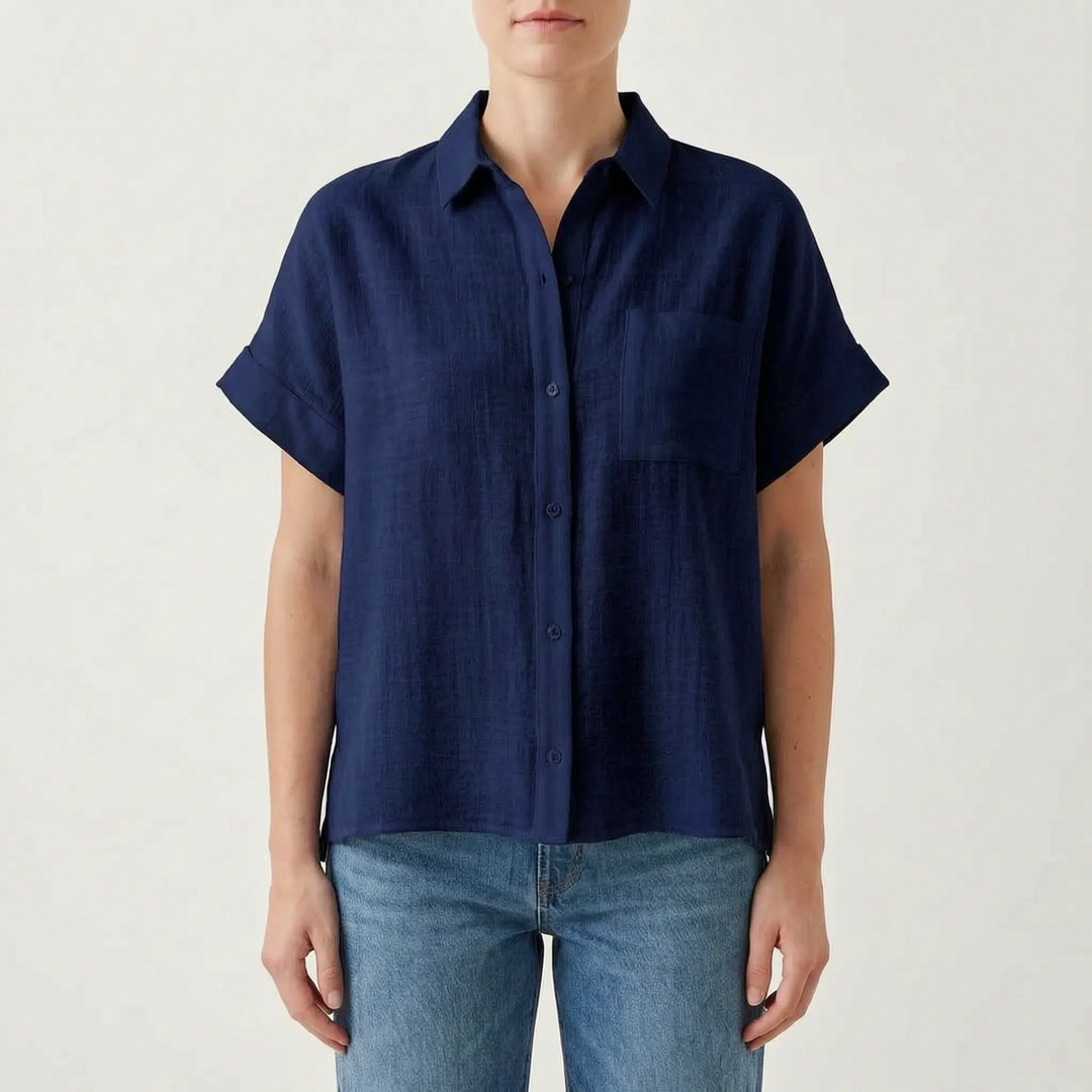 Casual Button-Down Shirt -  Kelley