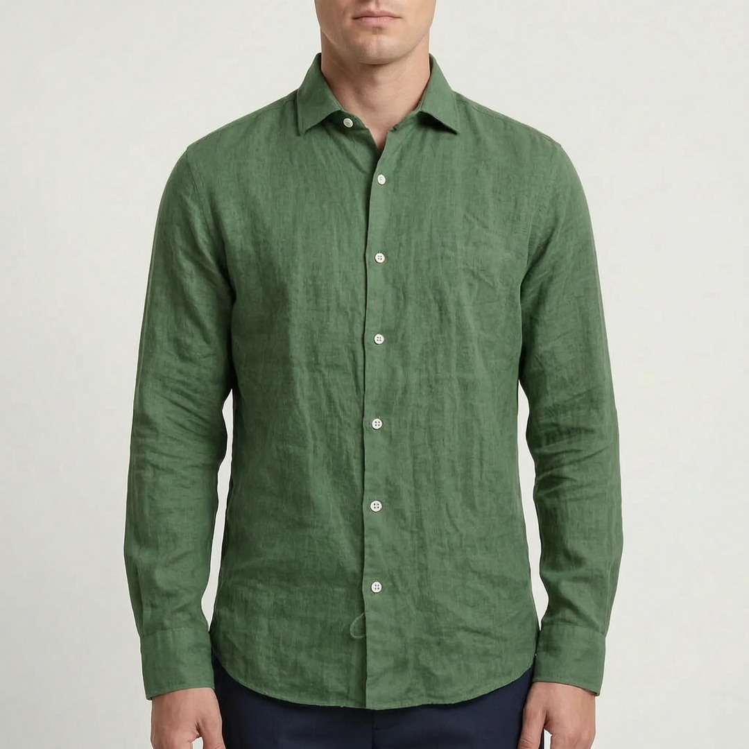 Casual Long-Sleeve Button-Up Shirt -  Bruce