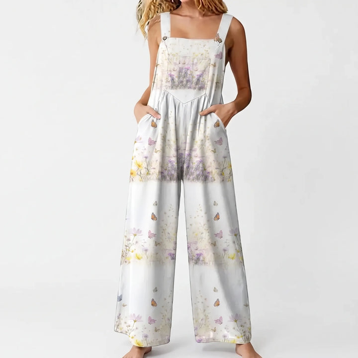 Casual Wide-Leg Floral Jumpsuit - Jessica