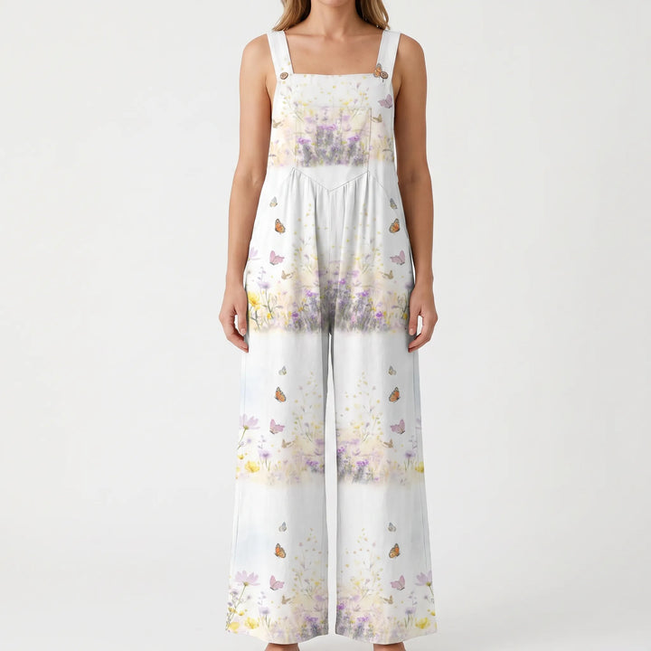 Casual Wide-Leg Floral Jumpsuit - Jessica