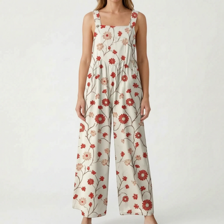 Casual Wide-Leg Floral Jumpsuit - Jessica