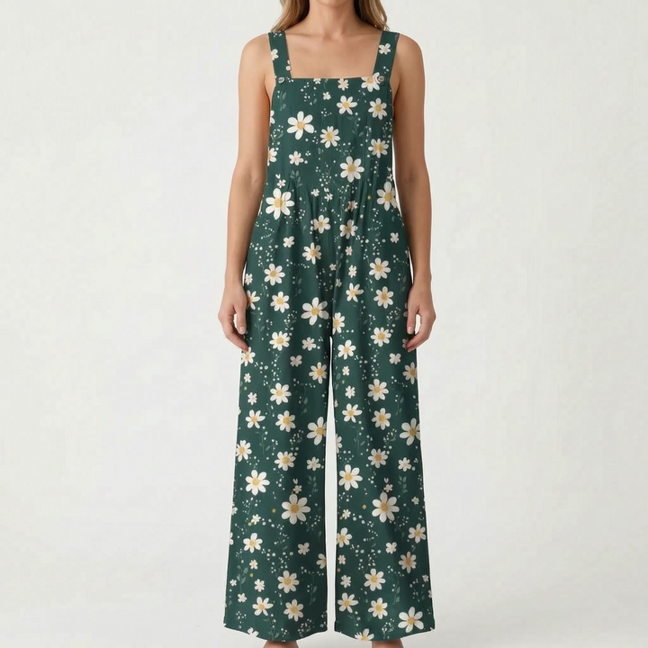 Casual Wide-Leg Floral Jumpsuit - Jessica
