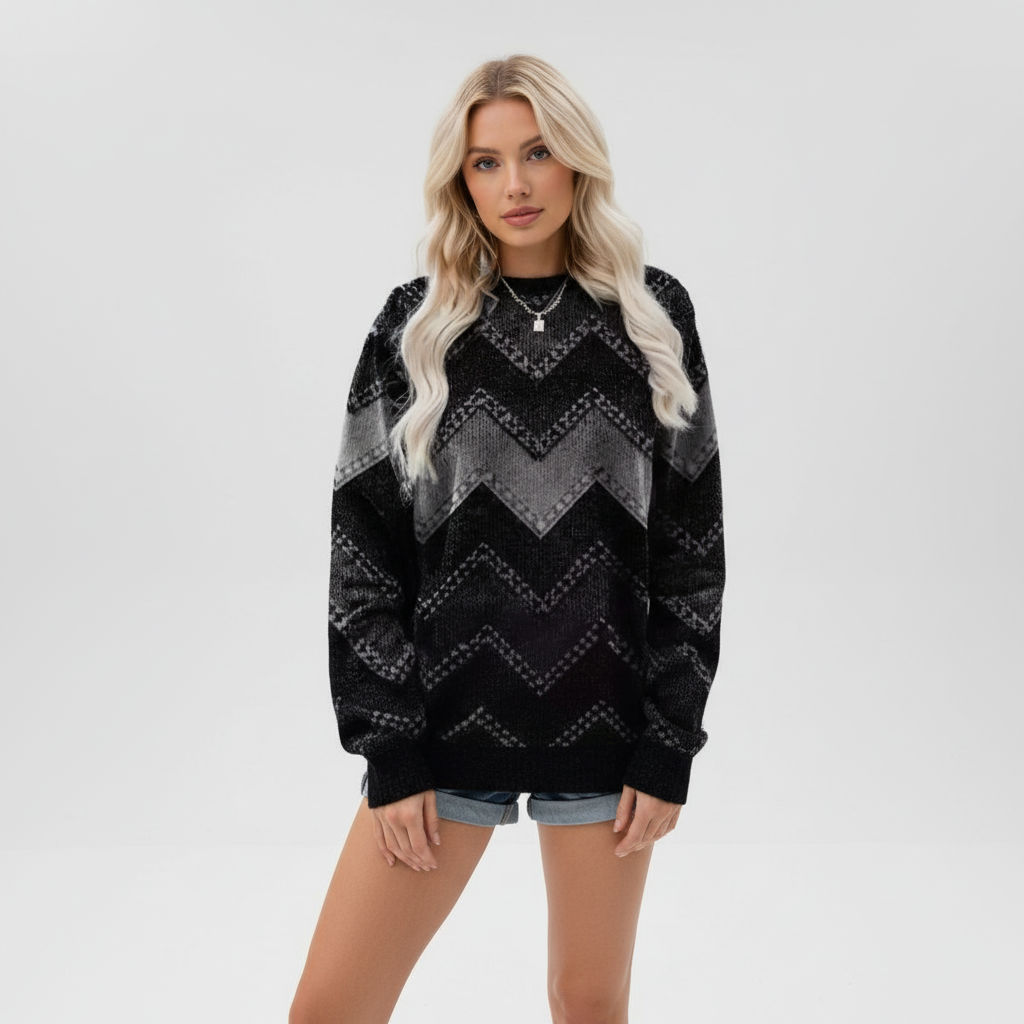 Chevronmuster Strickpullover - Isabella