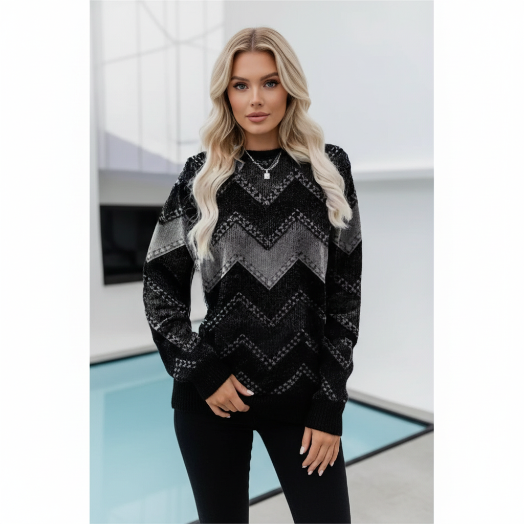 Chevronmuster Strickpullover - Isabella