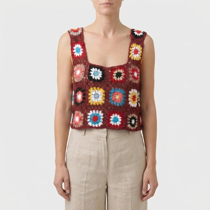 Crochet Sleeveless Crop Top -  Silvia