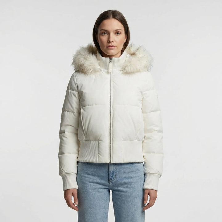 Cropped Quilted Winter Jacket With Hood - Tracy