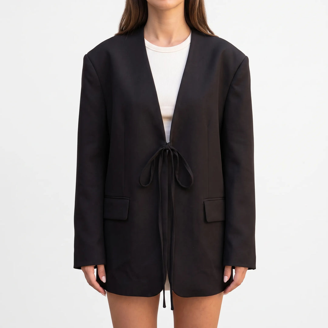 Czarna Marynarka Damska Oversize -  Stacy