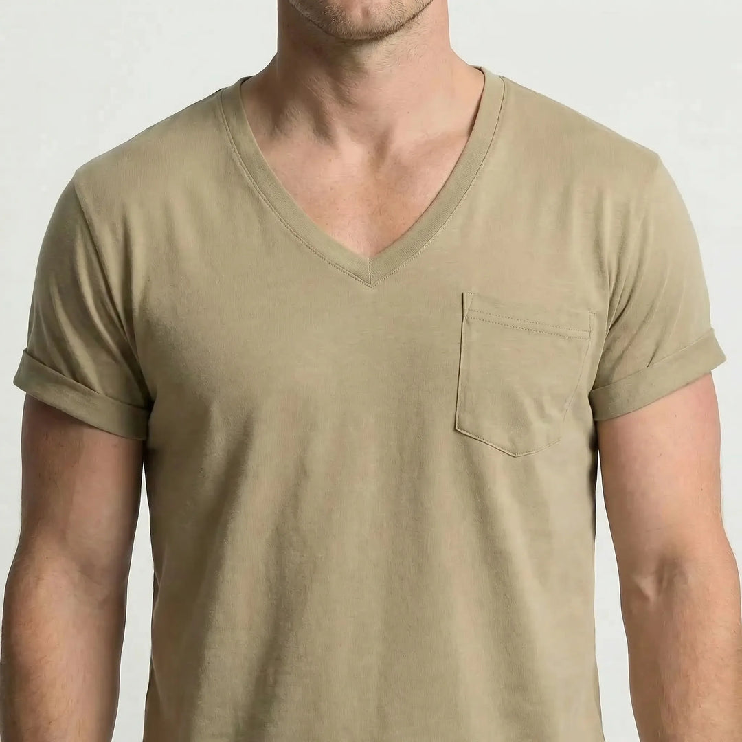 Deep V-Neck Short Sleeve Tee - Ross