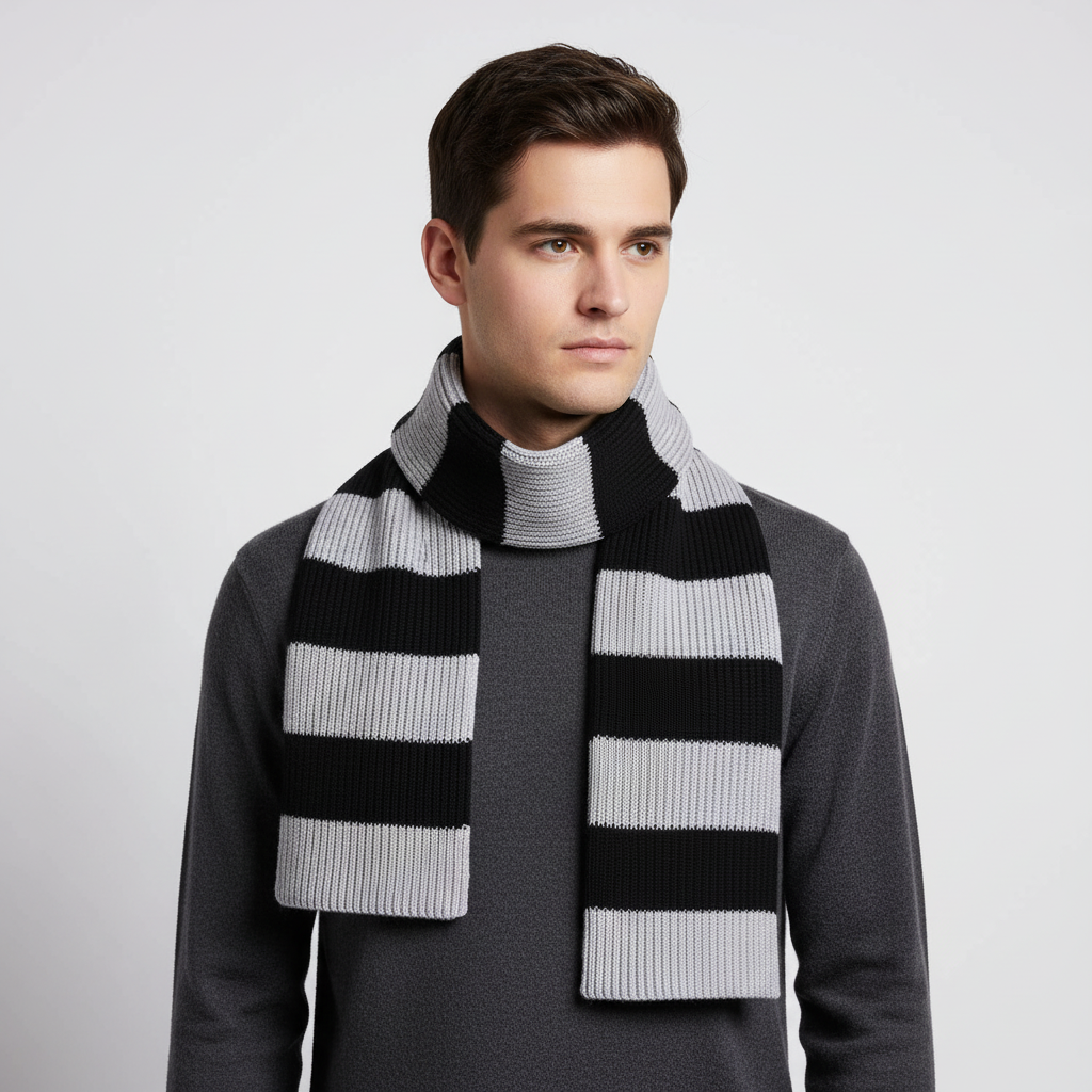 Dicke Chunky Gestrickter Schal - WarmStripe