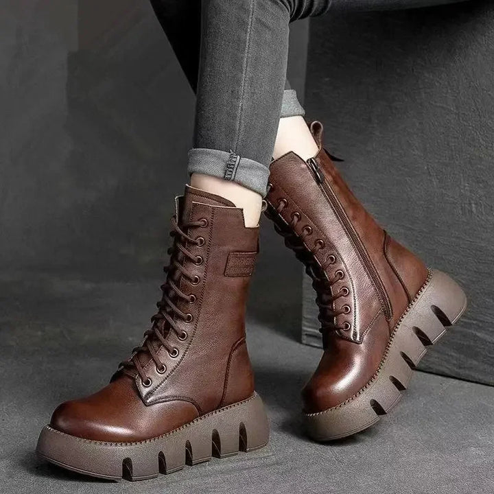 Dicker Plateaukampfstiefel - Marla