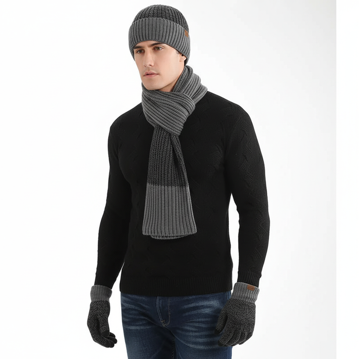 Dreiteiliges Strickset Aus Wollgarn - Frostique