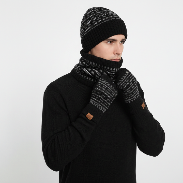 Dreiteiliges Strickset Mit Fleecefutter - Fleeceon