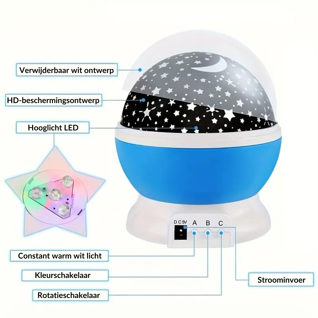 Projektor gwiazd Lampa nocna - Luna