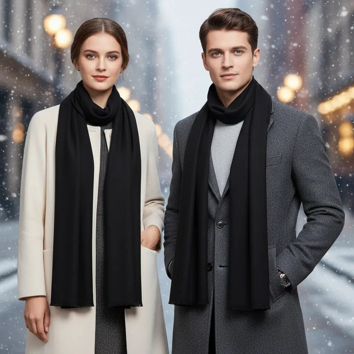 Elegancki kaszmirowy szal w prostym wzorze - CozyCove