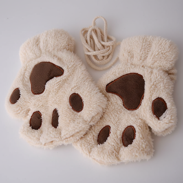 Fingerlose Plüschige Pfotenhandschuhe - PawFluff