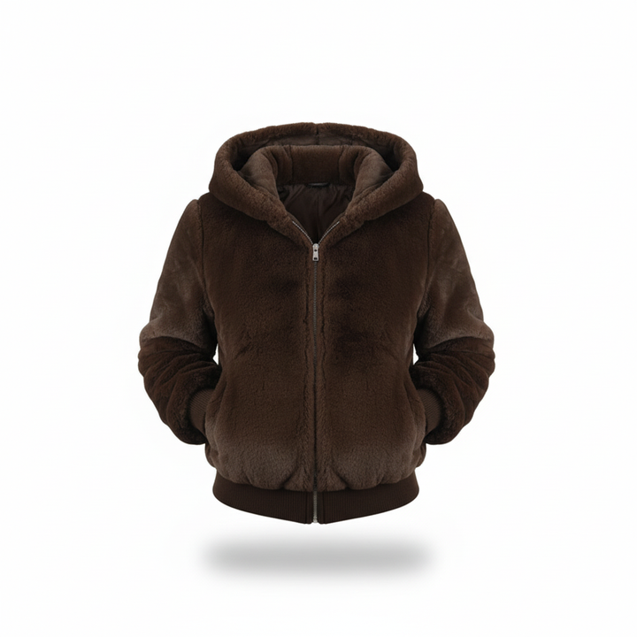 Flauschige Weste Mit Kapuze -  Christina