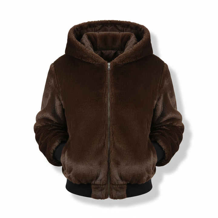 Flauschige Weste Mit Kapuze -  Christina