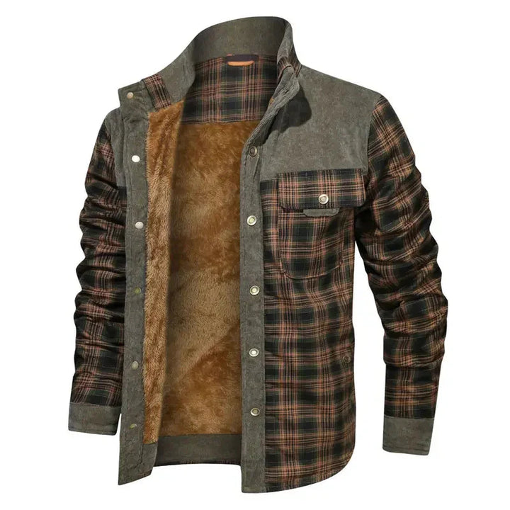 Fleece-Lined Plaid Shirt Jacket For Men - Glenn
