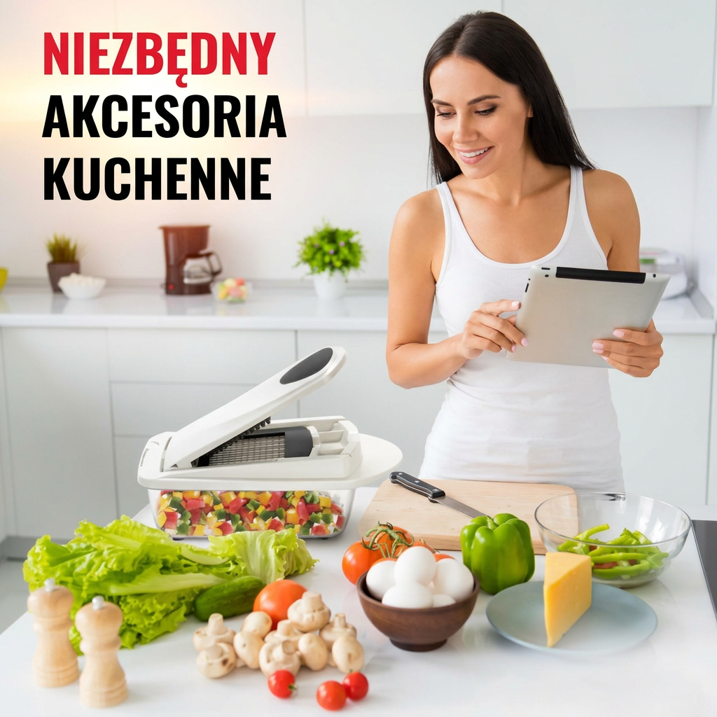 Krajalnica do warzyw | Krojenie w kostkę, plasterkowanie i tarcie | Pojemnik zbierający & uchwyt ochronny