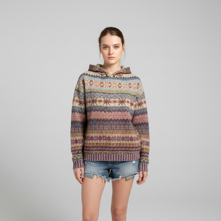 Gemusterter Damen Hoodie -  Claudia