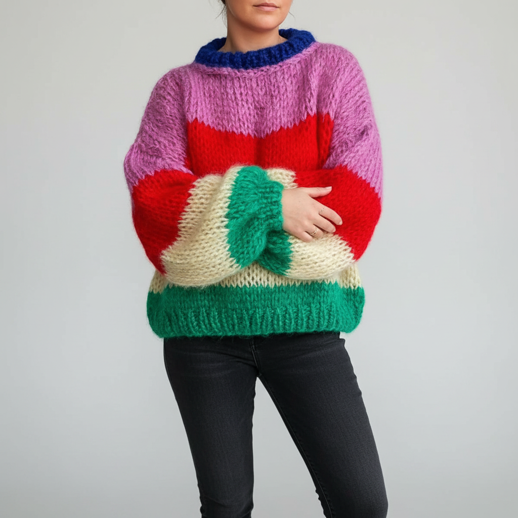 Gemusterter Oversize-Pullover -  Lara