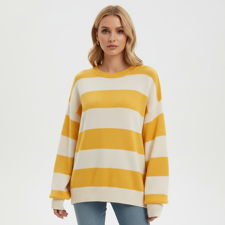 Gestreifte Damenstrickjacke - Lena