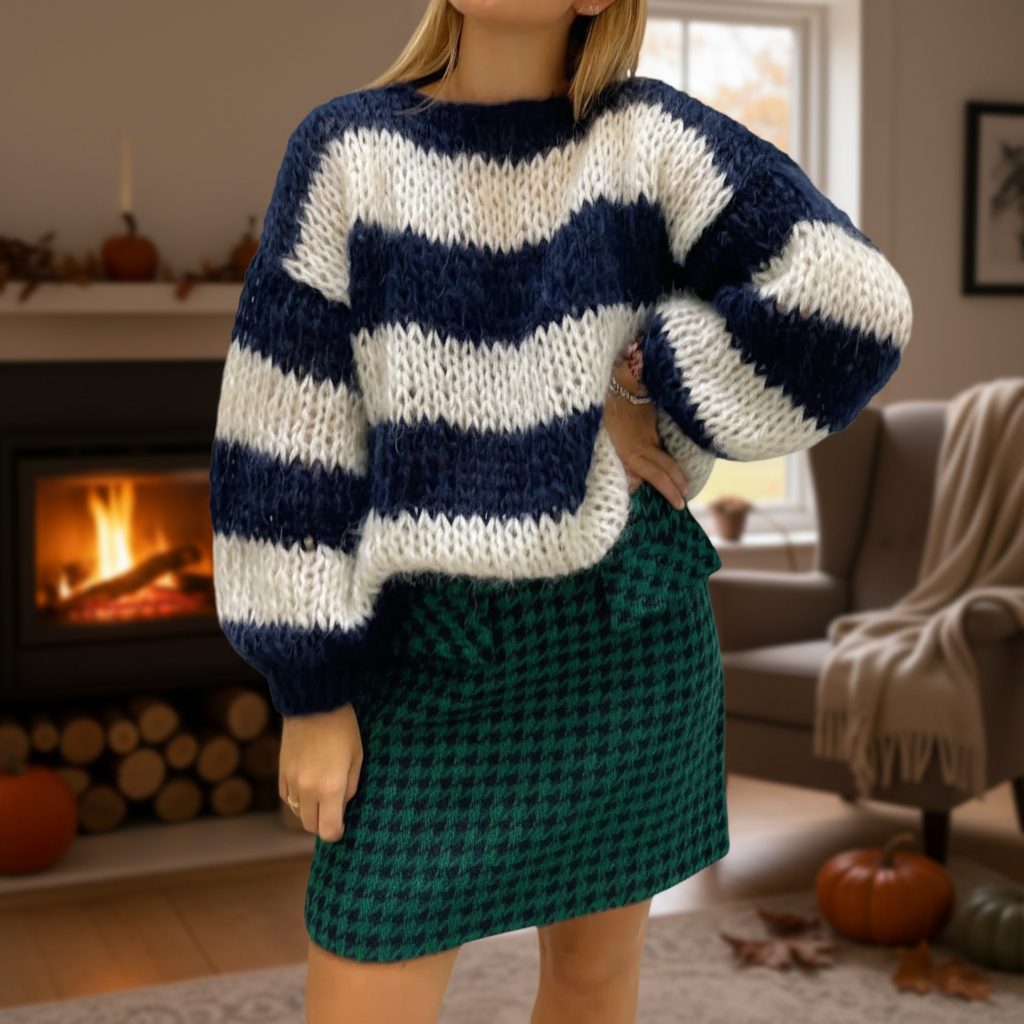 Gestreifter Strickpullover - Hannah