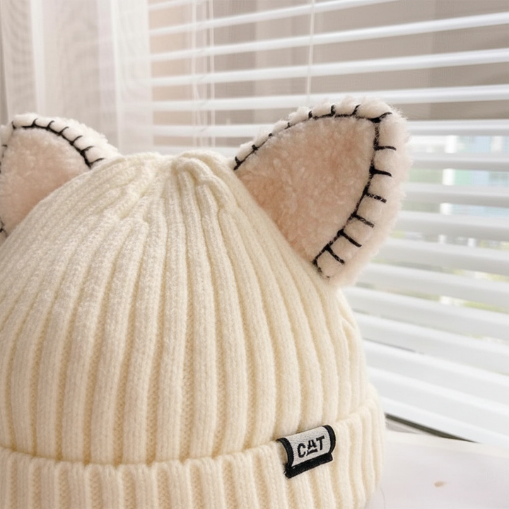 Gestrickte Wintermütze Mit Ohren - PurrHat