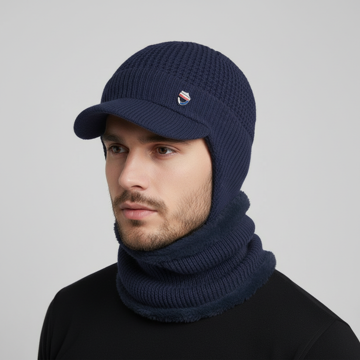 Gestrickte Herrenmütze Mit Schirm - FrostVisor