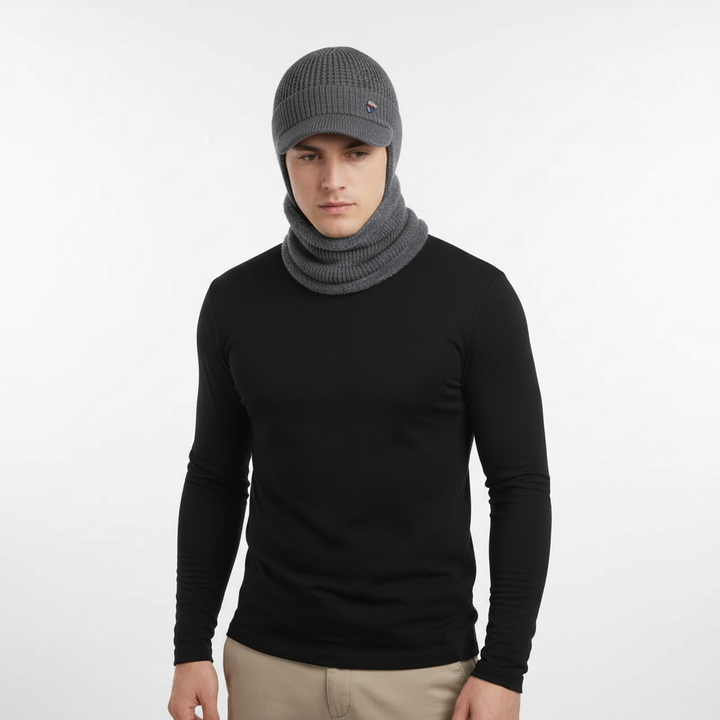 Gestrickte Herrenmütze Mit Schirm - FrostVisor