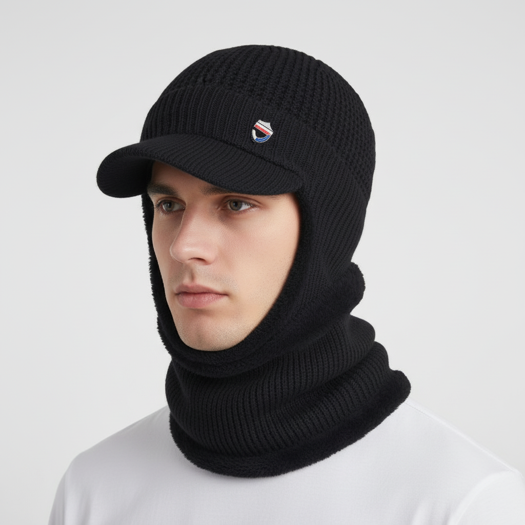 Gestrickte Herrenmütze Mit Schirm - FrostVisor